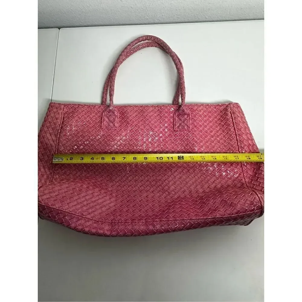 Pink Large Capacity PU Portable Shoulder Bag Tote